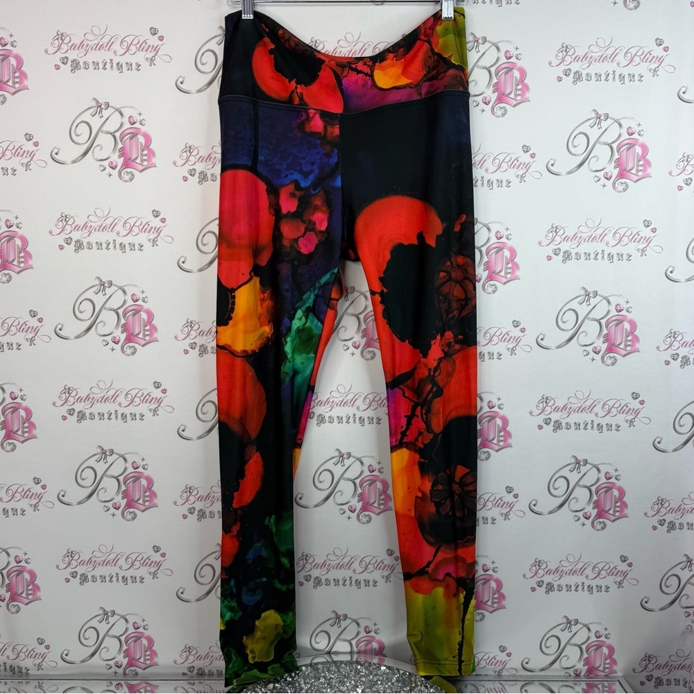 AXL leggings tights floral abstract rainbow Vibrant Multicolor Leggings